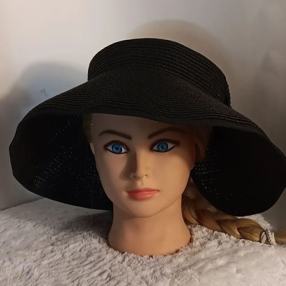 Black Packable Women's Sun Hat - Picture 8 of 8